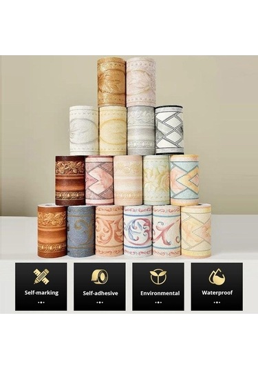 Novahub Kendinden Yapışkanlı Vinil Çıkartmaları Bel Hattı Duvar Kağıdı Süpürgelik Süpürgelik Hattı Duvar Sınır Çıkartmaları 6 Diğer Diğer