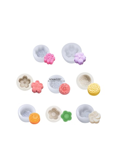 Silikon Ay Kek Kalıpları Çiçek Şekilli Ay Kek Dekorasyon0005 Diğer