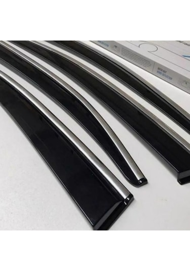 Nissan Qashqai 2015 2016 2017 2018 2019 2020 2021 İle Uyumlu Plus Style Kromlu Cam Rüzgarlığı 4 Parça Sunplex Plus-1-017-001 1 Adet