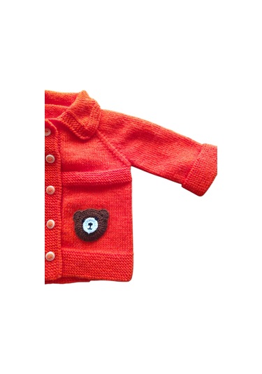 Kırmızı Bebek Hırkası Kırmızı