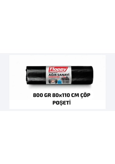 Floppy Endüstriyel Jumbo Siyah Çöp Torbası 80 110 Cm 800 Gr 1 Rulo 10'lu