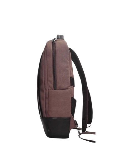 15.6 Inç Kanvas Kumaş Laptop Bölmeli Evrak Sırt Çantası Kahverengi