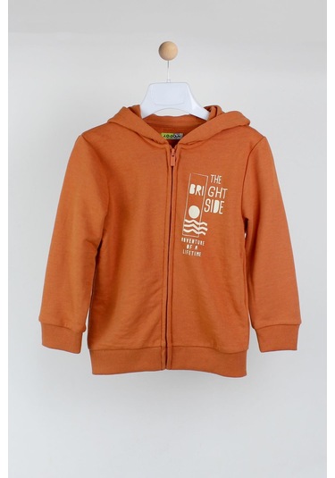 Losan Erkek Çocuk Kapşonlu Penye Hırka Turuncu