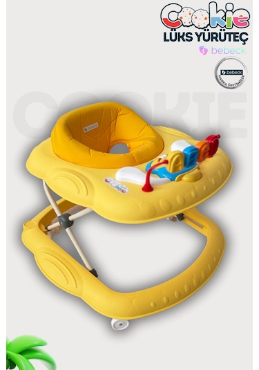 Cookie Ayarlanabilen Müzikli Yumuşak Pedli Lüks Yürüteç Sarı