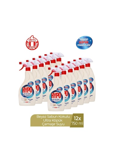 Hypo Köpük Çamaşır Suyu Beyaz Sabun Kokulu 12 x 750 ML