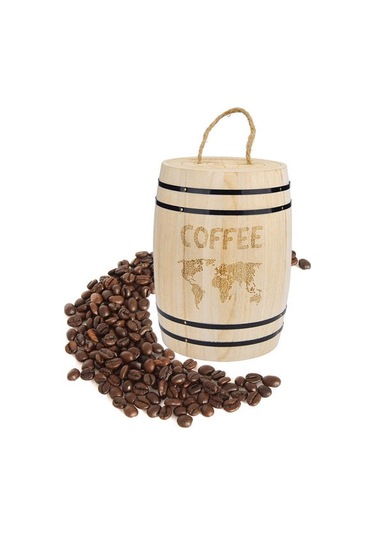 Ahşap Kahve Çekirdeği Konteyner Gıda Depolama Şişeleri Kahve Çekirdekleri Varil Depolama Hava Geçirmez Ahşap Konteyner Mutfak Kutusu Şişeler, Kavanozlar Ve Amp Kutular 4 Izgara