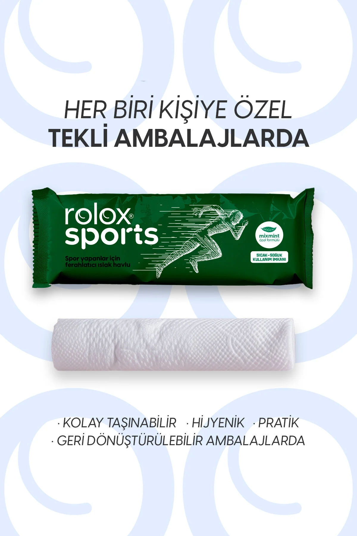 Rolox Sports - 50 Paket Spor Yapanlar Için Ferahlatıcı Islak Havlu Islak Mendil