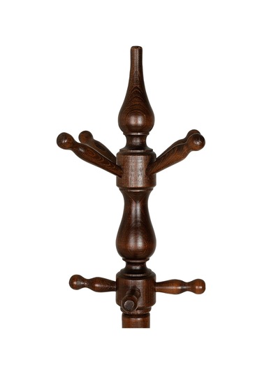 Refilya Masif Ahşap Tornalı Askılık Ceviz Cilalı Doğal