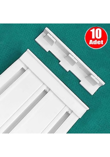 Aletçantam 3'lü Korniş Kapağı Geçmeli Ray Perde Son Kilidi 10'lu Paket