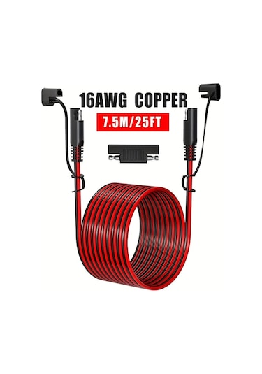 Dashanshop Jyft 16awg Sae Uzatma Kablosu Polarite Adaptörlü 295.28inch Solar Panel Araç