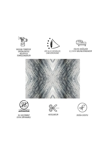 Tink Kendinden Yapışkanlı Çizgili Gri Desenli Pvc Panel 41x62 Cm