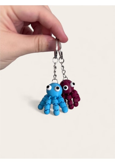 Hareketli Kollu Sevimli Mini Ahtapot Anahtarlık Charm - Neşe Veren Arkadaş Model104
