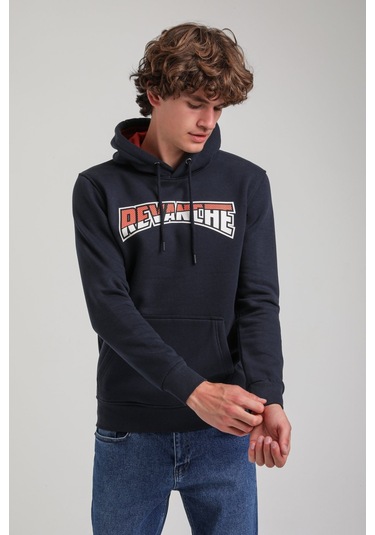 Kapüşonlu Lacivert Slim Fit Hoodie 23fwm64058 Lacivert