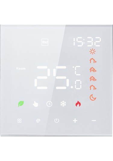 Kangvka Beyaz Akıllı Su Isıtma Termostatı - Tam Dokunmatik Kontrol, Programlanabilir, Akıllı Sıcaklık Regülatörü 3a