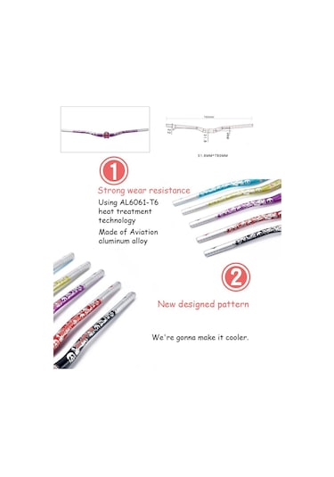 Suntek Alüminyum Yokuş Aşağı Dağ Bisikleti Gidon 31 Mavi-780mm Mavi 780mm Çok Renkli