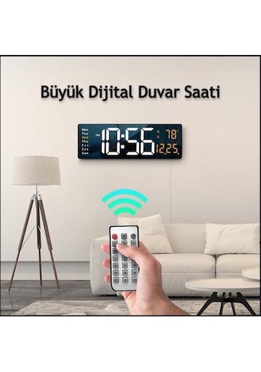 Dailylink Kumandalı Duvara Monte Dijital Duvar Masa Saati Geri Sa