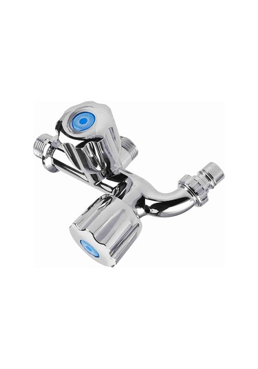 Yaozixa Krom Kaplama Plastik Tek Soğuk Su Musluğu, Çift Kanal Ve Ayırılmış Kontrol Kolu, G 1/2 Bağlantı, Ev Ve Bahçe İçin