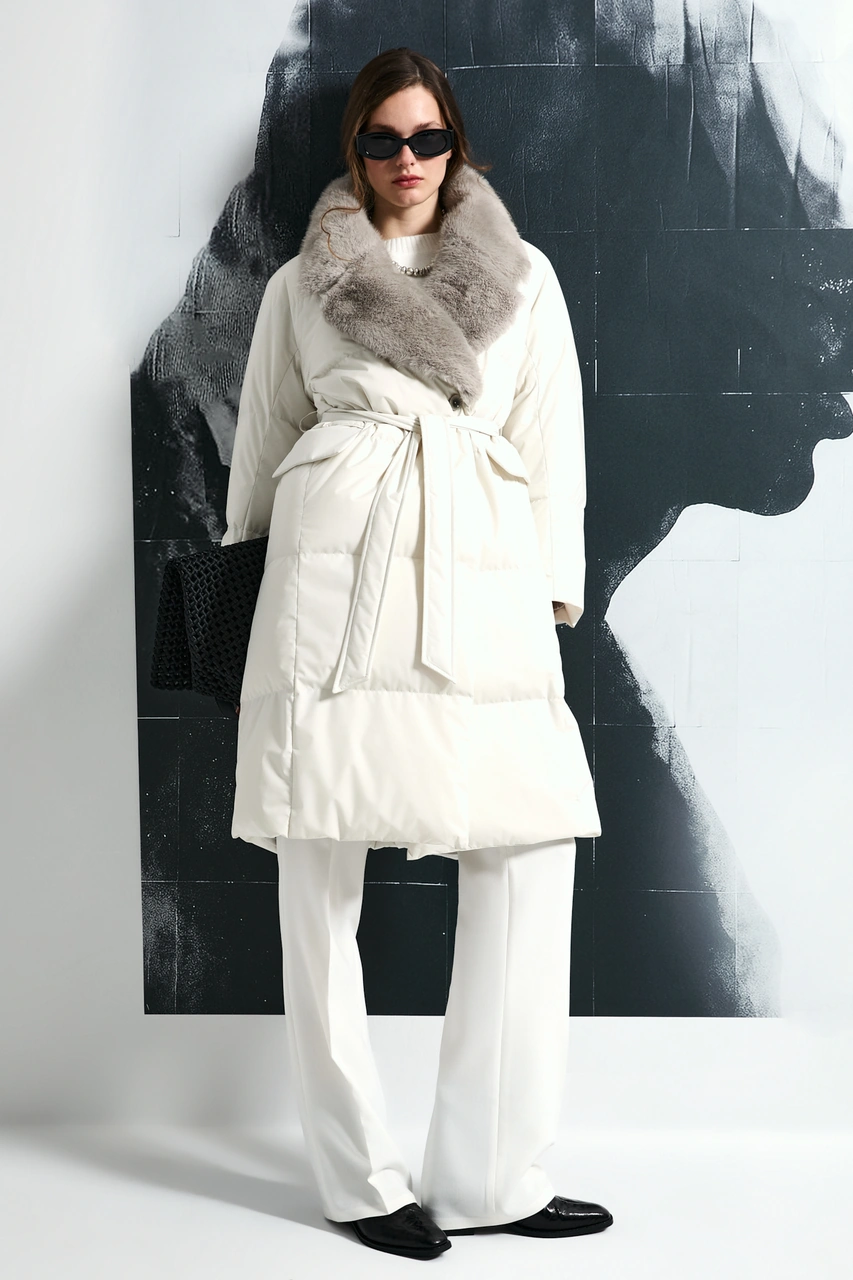 Lufian Hermes Kaz Tüyü Kadın Mont Taş Taş 122120048100190 Taş