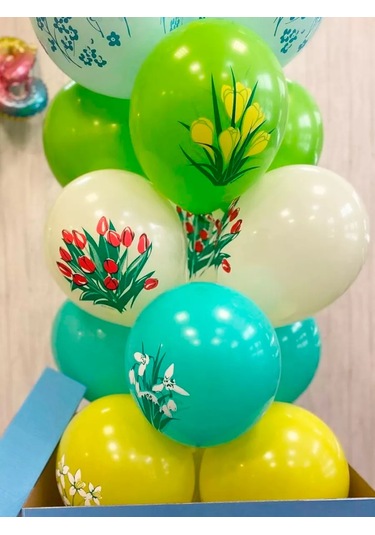 Riota Lateks Balonlar Bahar Çiçekleri 30 Cm 15 Adet 143676853 Açık Mavi