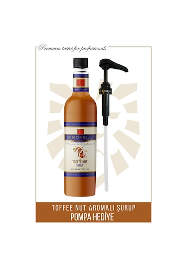 Simoenlli Kahve Şurubu Toffee Nut Aromalı 700 ML + Pompa Simonelli