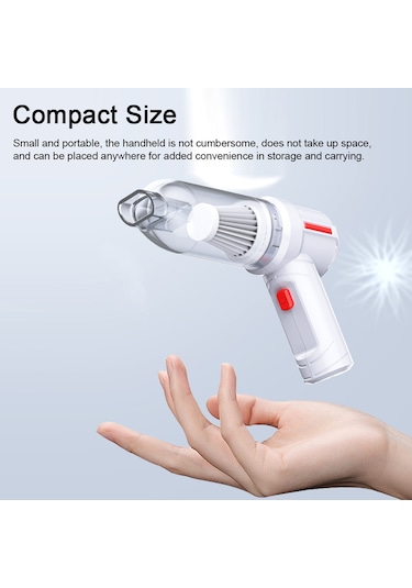 Springsun Kablosuz Elektrikli Süpürge El Tipi Ev Toz Toplayıcı 3'ü 1 Arada Emiş Şişirme Makinesi Güçlü Şişirme Pompası