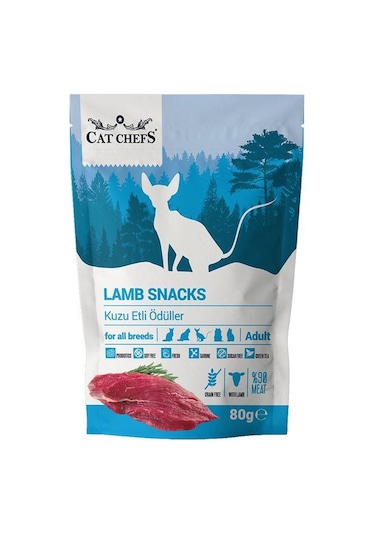 Cat Chefs Lamb Snacks Kuzu Etli Yetişkin Kedi Ödül Maması 80 G