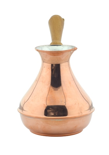 Bakır Sade Zarif Minimal 375ml Renkli Rus Cezvesi Orta