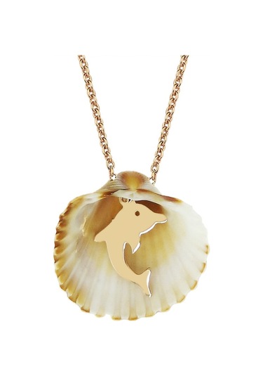 Rose Gümüş Deniz Kabuğu Yunus Kolye G789Kl Altınsepeti