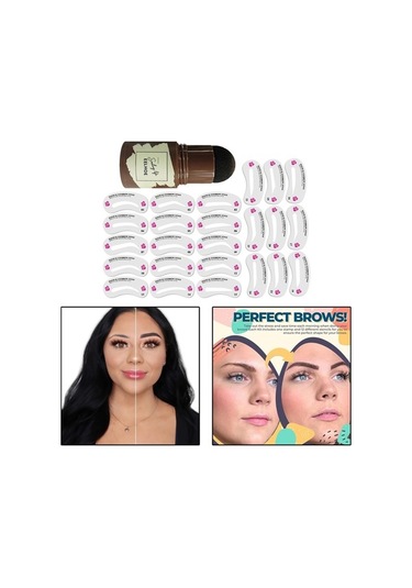 Electronıc Outlet Suntek Şekillendirme Şablonları Pudrası Kiti, Kaş Şekillendirme Kaş Damga Seti Diğer