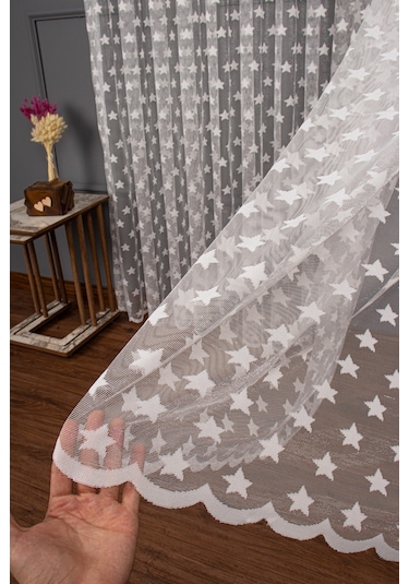 Yıldız Desen Örme Tül Perde