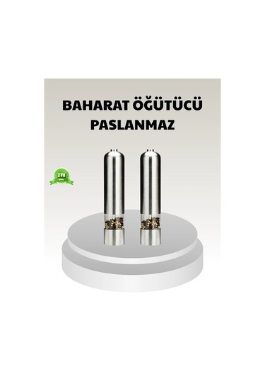 Elektrikli Tuz Karabiber Değirmeni Paslanmaz Gövde, Led Işıklı Ve Ayarlanabilir Öğütme Çok Renkli