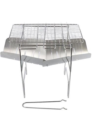 Suntek Barbekü Izgara 3'lü-ocak+barbekü-çubuk+ızgara Gümüş