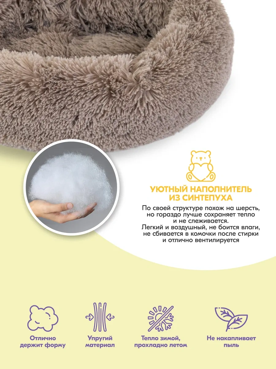 Pettails Kediler Ve Köpekler İçin Kabarık, Kürklü Yatak 45 35 11cm 244023005