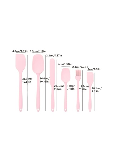 Chuangyinshop Siyah 6 Parça Silikon Spatula Seti Pişirme Ve Karıştırma İçin Yüksek Isıya Dayanıklı 4 Renk Seçeneği Siyah