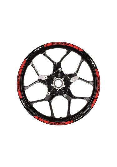 Bajaj Pulsar Ns200 Baskılı Jant Dışı Şerit Motosiklet Sticker Modeli Kırmızı