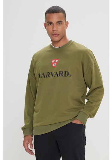 Ac&co / Altınyıldız Classics Erkek Haki Oversize Fit Bol Kesim Harvard Lisanslı Pamuklu Bisiklet Yaka Sweatshirt Haki Ac&co / Altınyıldız Classics Erkek Haki Oversize Fit Bol Kesim Harvard Lisanslı Pamuklu Bisiklet Yaka Sweatshirt Haki