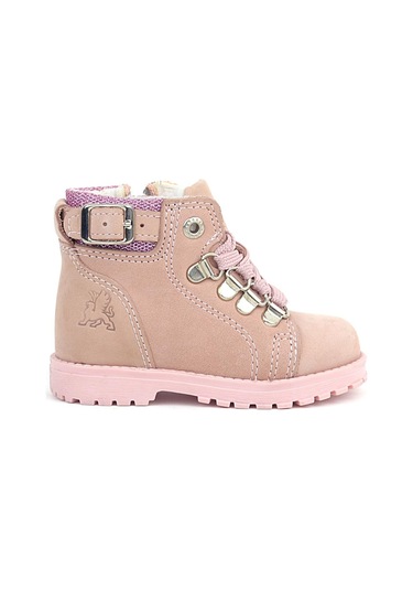 Rakerplus Griffon Hakiki Deri Pembe Simli Fermuarlı Kız Bebek Bot Pembe