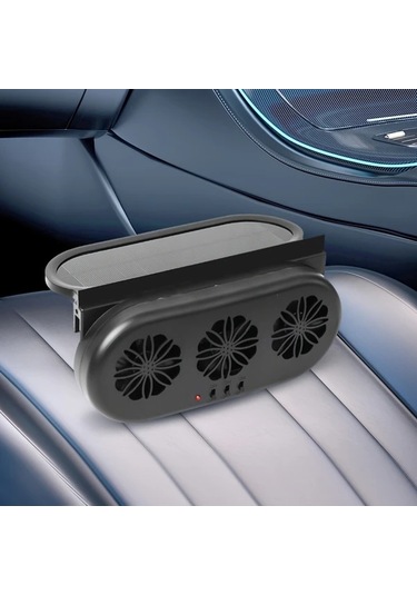 Xuweiwei Siyah Kompakt Güneş Araba Havalandırma Fanı Usb Portlu Koku Duman Ve Hava Kirliliği Giderici Taşınabilir Araç Egzoz Fanı Pilsiz