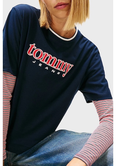 Tommy Jeans Bayan T Shirt Dw0dw22563 C1g Lacivert Lacivert Tommy Jeans Bayan T Shirt Dw0dw22563 C1g Lacivert Lacivert