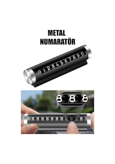 Metal Kasa Numara Çevirmeli Araç İçi Telefon Numaratör Park Numarası Parkmatik Araba Numaratör