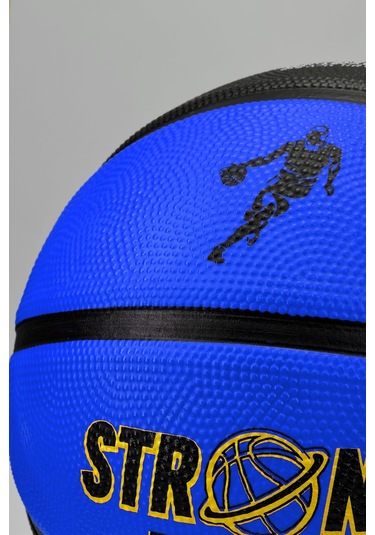 Telvesse Strong Basketbol Topu Pompalı Full Kauçuk Dayanıklı Deep Channel Kabartma No:7 B12 Mavi
