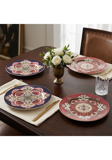 Lucky Art Etro Bone 4 Lü Servis Tabağı Seti 27 Cm Lyhd 778 Çok Renkli