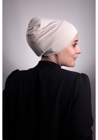 Bej Pratik Hazır Geçmeli Iç Bone Viskon Kumaş Dikişsiz 3003_12 Bej