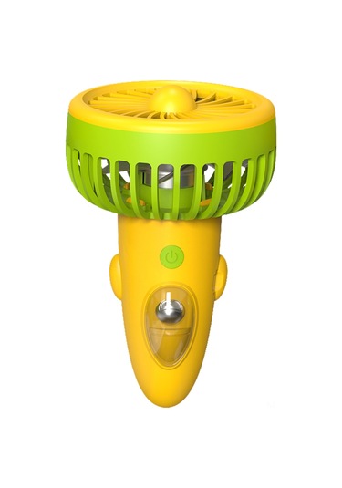 Kangvka F6 Sarı-yeşil Boyutlu Usb Şarjlı Mini Fan 3 Hız Ayarı Ellerden Bağımsız Tasarım Ev, Dışarı, Seyahat Ve Ofis İçin Taşıma Kordonu Kaliteli Pp-abs Malzeme