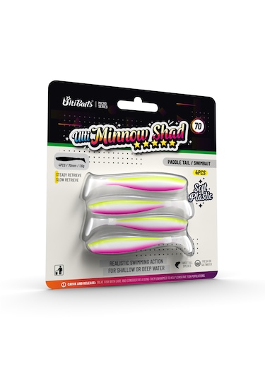 Ulti Baits Minnow Shad Silikon Balık 70mm 1,6gr 4 Adet, Ub-c06