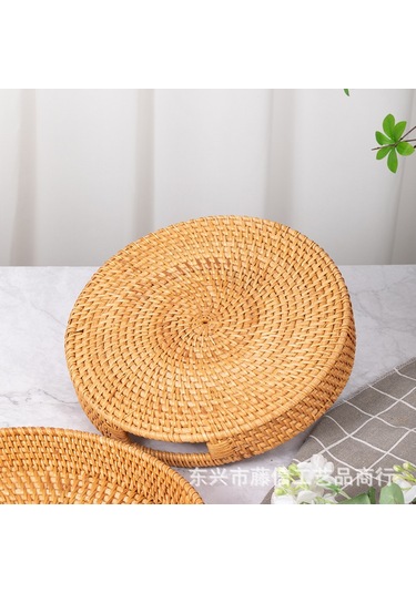 Skycity Ev Dekorasyonu İçin El Yapımı Rattan Meyve Tepsisi - 35cm Dairesel, Taşınabilir, Dayanıklı, Mutfak Ve Oturma Odası Organizer Diğer