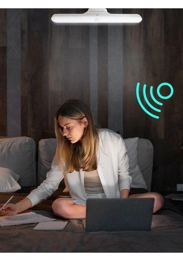 Hareket Sensörlü Şarjlı Led Aplik 3 Farklı Işık Dokunmatik Sistem Beyaz