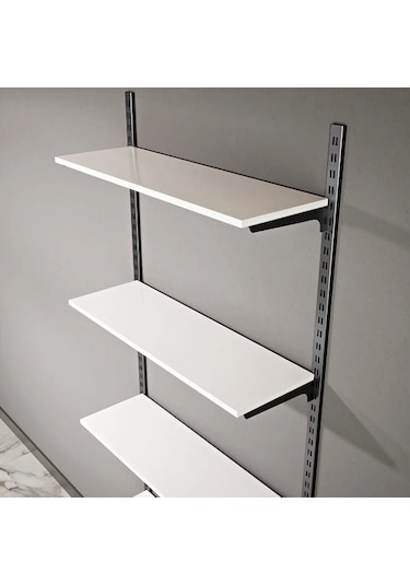 30x90 Duvara Monte Ahşap Raf & Dekoratif Kiler Rafı & Dekoratif Giyim Odası Rafı Siyah