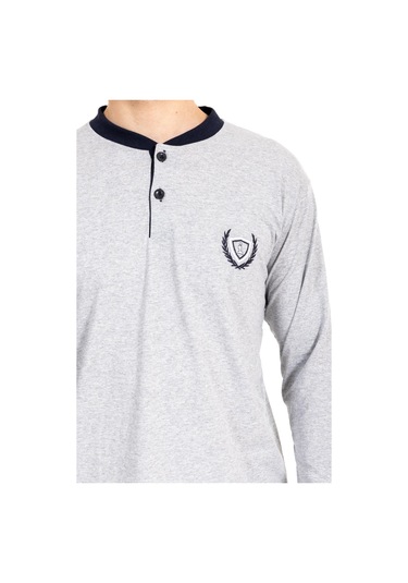 Erkek 1065 Uzun Kol Süprem Pijama Takımı Gri Gri