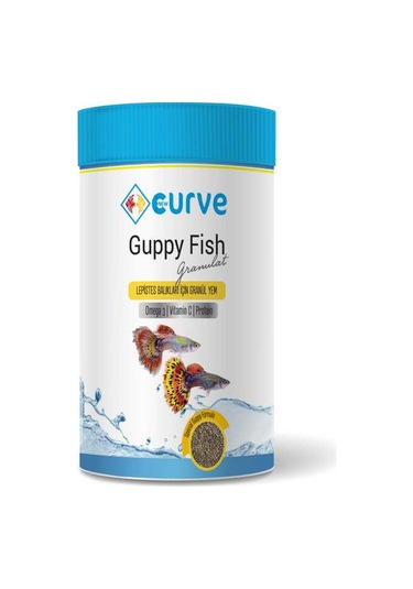 Curve Guppy Fish Lepistes Balık Yemi Granül 100 ml